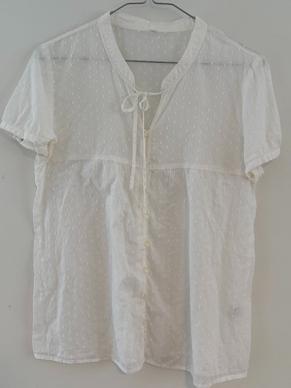Muji Cotton Neck Tie Blouse